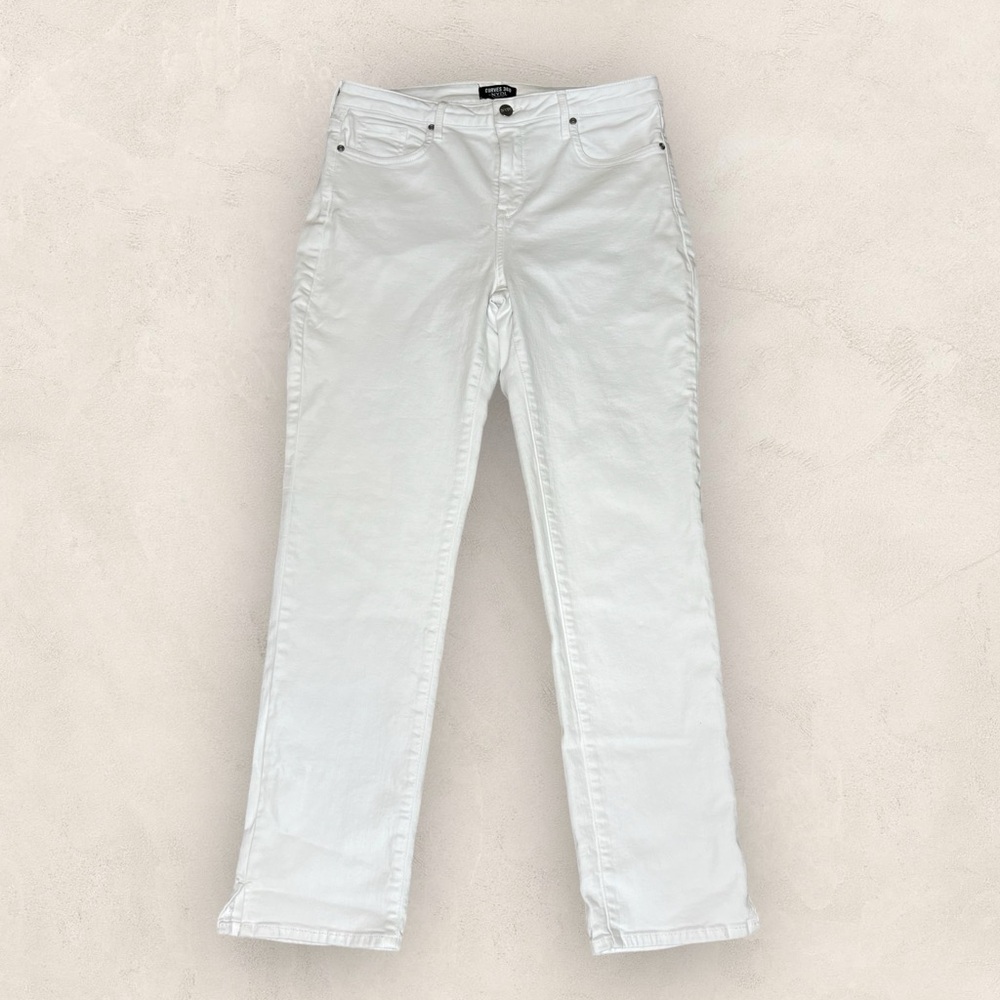 NYDJ Curves 360 White Jeans Straight Leg Stretch Denim Lift Tuck Size 10 - Picture 4 of 6